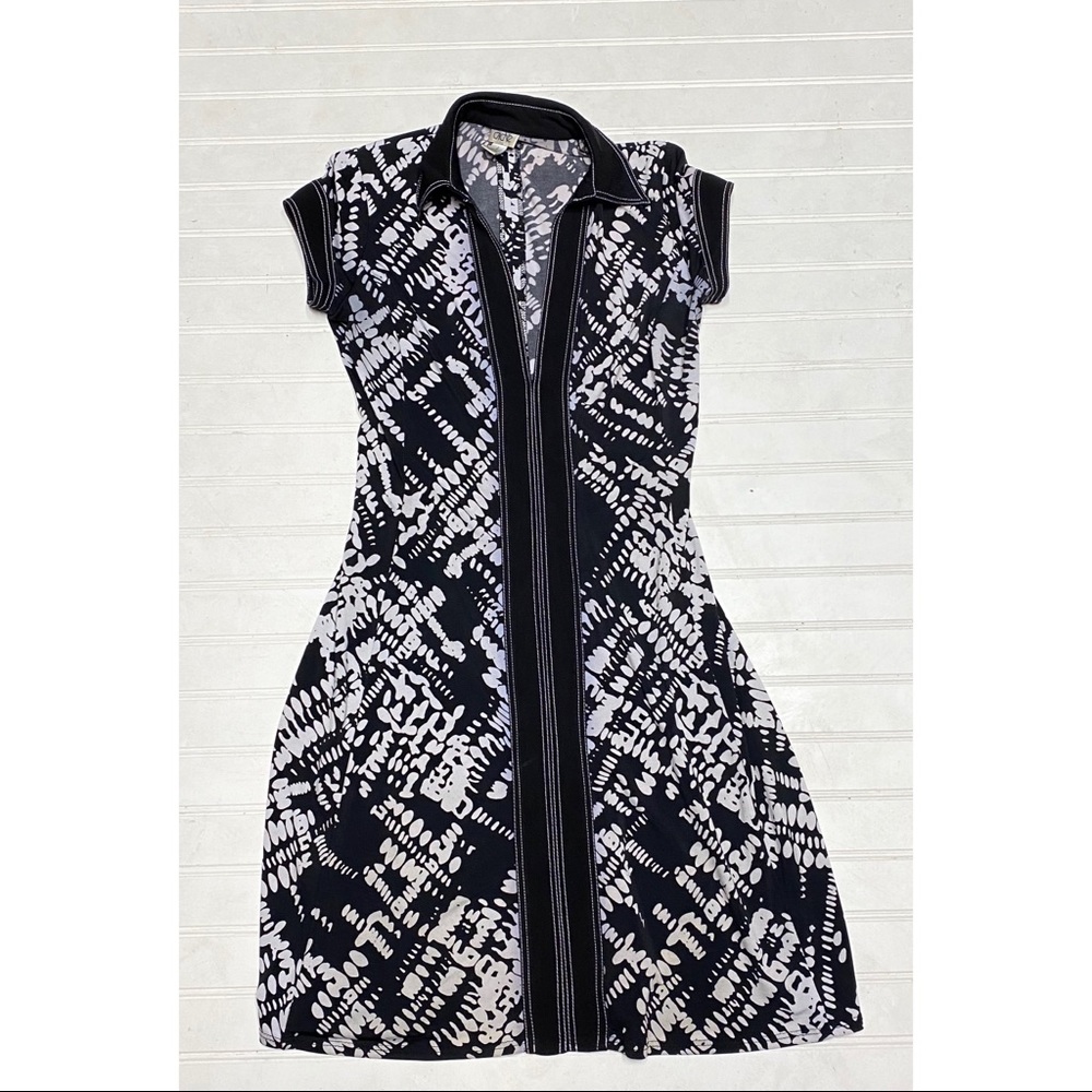 Beautiful Cache Black & White Skater Style Dress